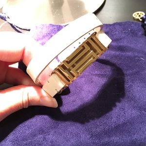 Tori Burch Rose Gold and Leather Fitbit band
